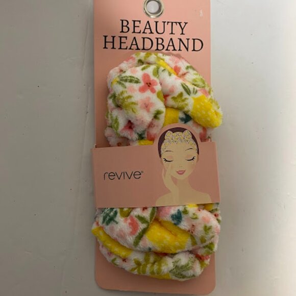Revive Floral Plush Beauty Headband One Size Fits Most - Picture 2 of 10